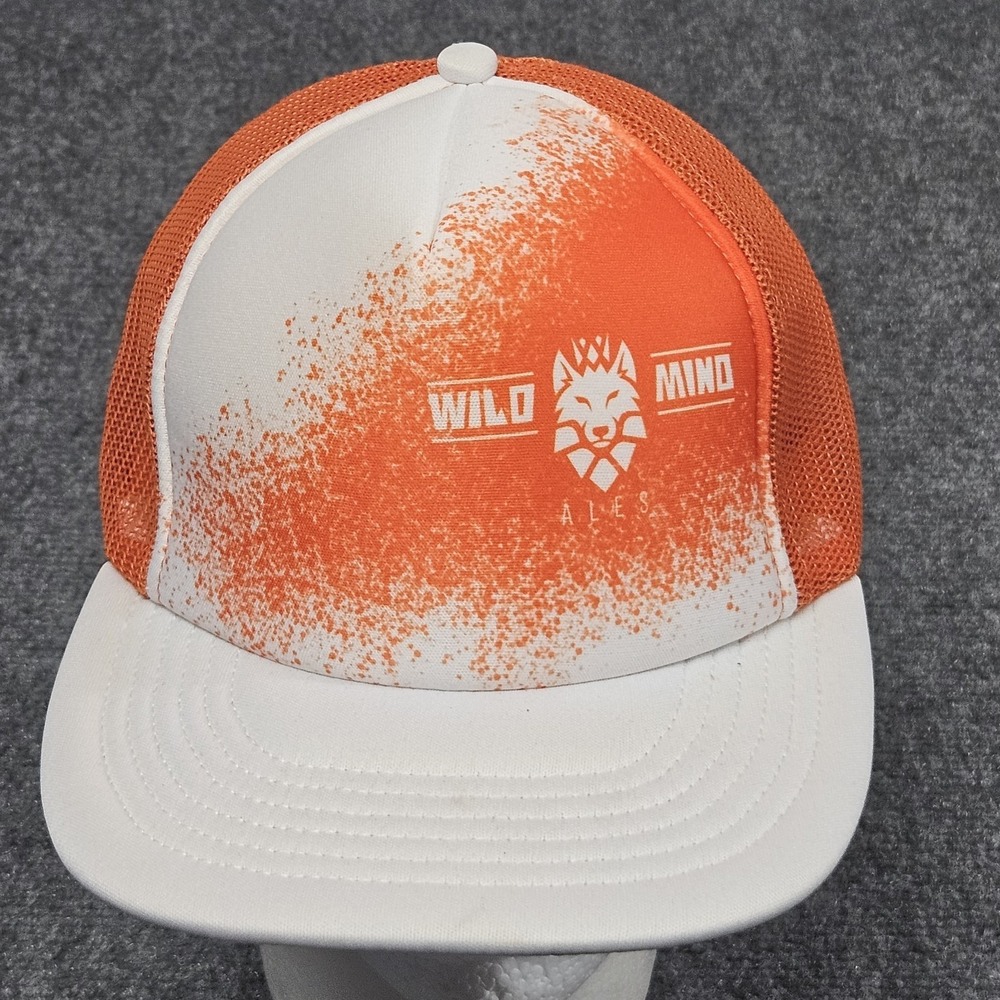 Wild Mind Ales‎ Trucker Hat Orange White Splatter Snapback Cap Minnesota Beer